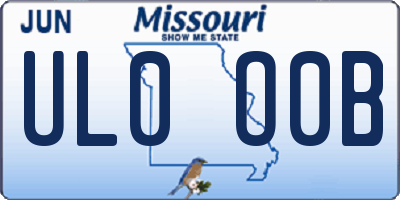 MO license plate UL0O0B
