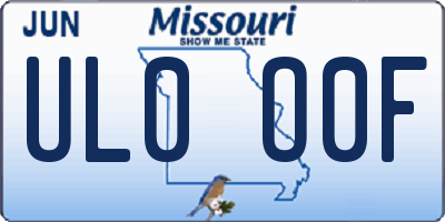 MO license plate UL0O0F