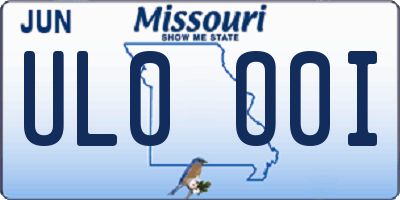 MO license plate UL0O0I