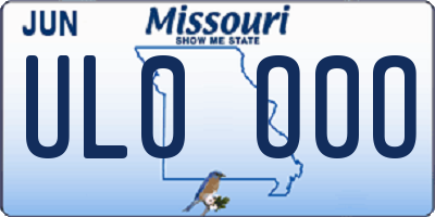 MO license plate UL0O0O