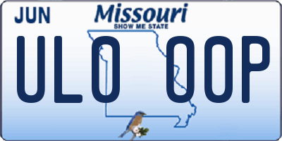 MO license plate UL0O0P