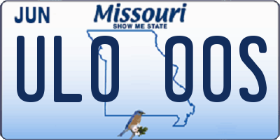 MO license plate UL0O0S