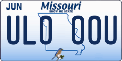 MO license plate UL0O0U