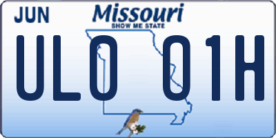 MO license plate UL0O1H