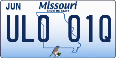 MO license plate UL0O1Q