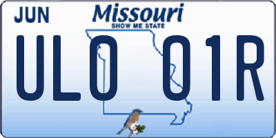 MO license plate UL0O1R