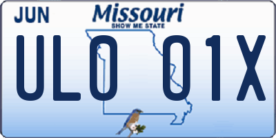 MO license plate UL0O1X