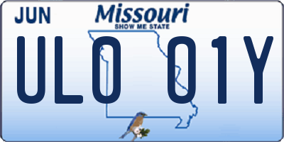 MO license plate UL0O1Y