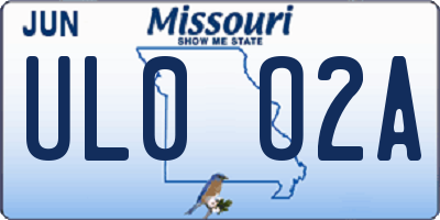 MO license plate UL0O2A