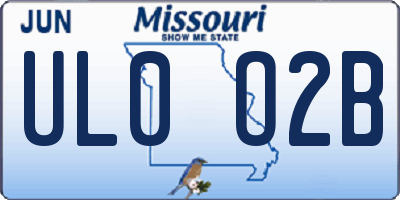 MO license plate UL0O2B
