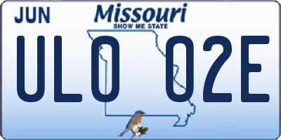 MO license plate UL0O2E