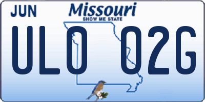 MO license plate UL0O2G