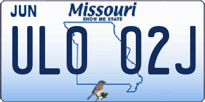MO license plate UL0O2J