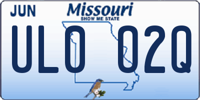 MO license plate UL0O2Q