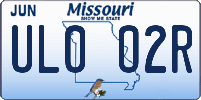 MO license plate UL0O2R