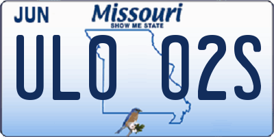 MO license plate UL0O2S
