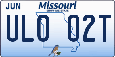 MO license plate UL0O2T