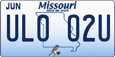 MO license plate UL0O2U