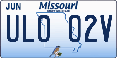 MO license plate UL0O2V