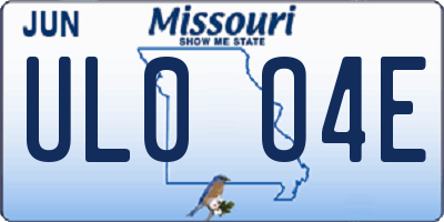 MO license plate UL0O4E