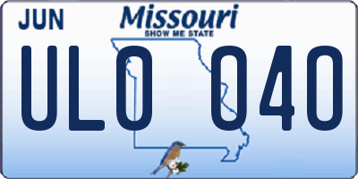 MO license plate UL0O4O