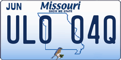 MO license plate UL0O4Q