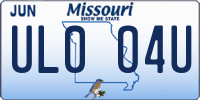 MO license plate UL0O4U