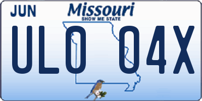 MO license plate UL0O4X