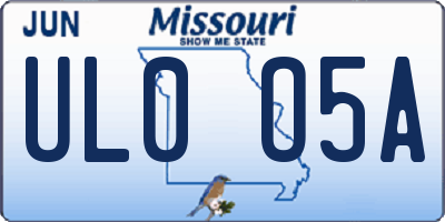 MO license plate UL0O5A