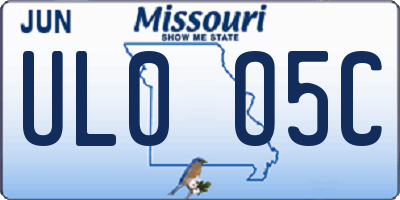 MO license plate UL0O5C