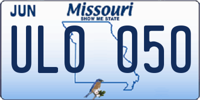MO license plate UL0O5O