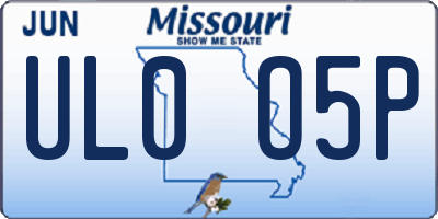 MO license plate UL0O5P