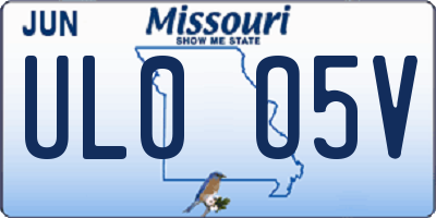 MO license plate UL0O5V