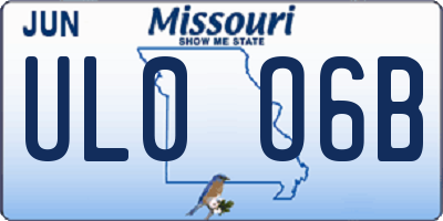 MO license plate UL0O6B