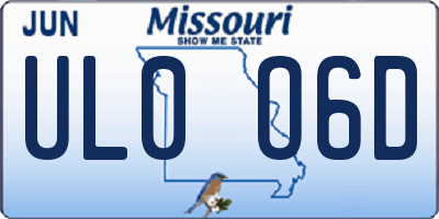MO license plate UL0O6D