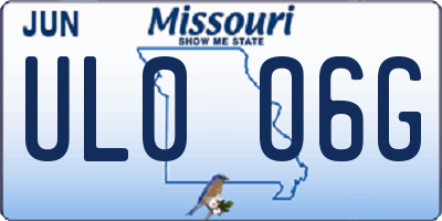 MO license plate UL0O6G