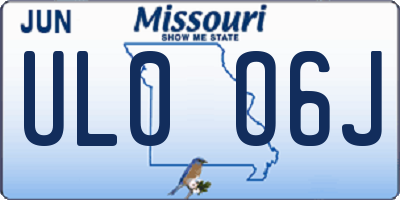 MO license plate UL0O6J