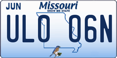 MO license plate UL0O6N