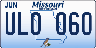 MO license plate UL0O6O