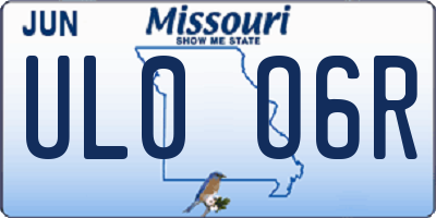 MO license plate UL0O6R