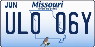 MO license plate UL0O6Y