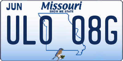 MO license plate UL0O8G