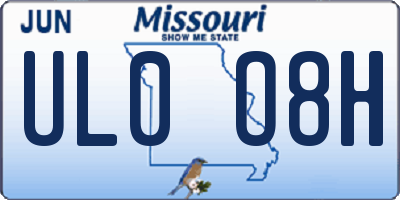 MO license plate UL0O8H