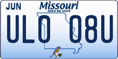 MO license plate UL0O8U