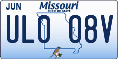 MO license plate UL0O8V