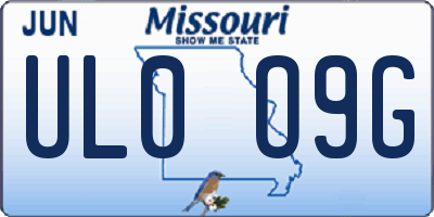 MO license plate UL0O9G
