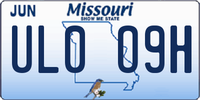 MO license plate UL0O9H