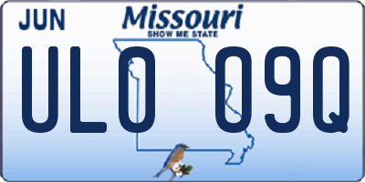 MO license plate UL0O9Q
