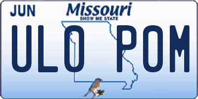 MO license plate UL0P0M