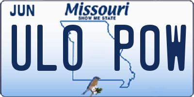 MO license plate UL0P0W